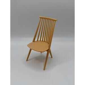 1:12 Scale Miniature Spindle Back Dining Chair Light Wood Tone Dollhouse Chair